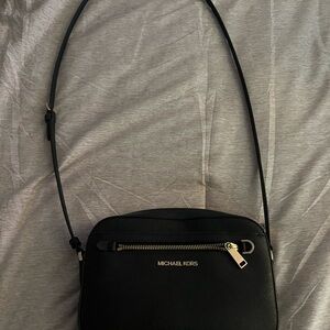 Michael Kors Black Crossbody Bag with Gold Accents